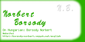 norbert borsody business card